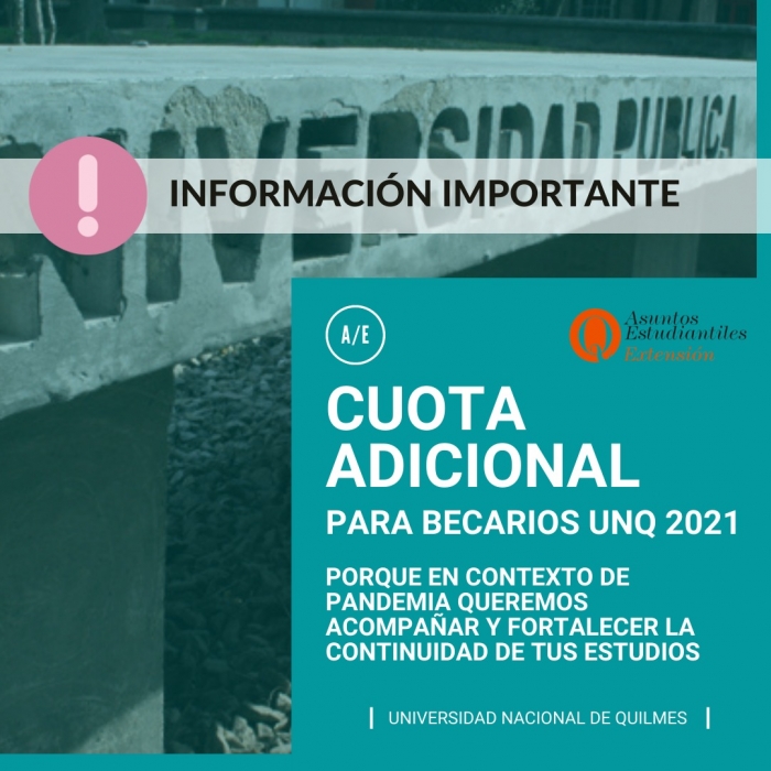 Cuota adicional para becarios UNQ 2021